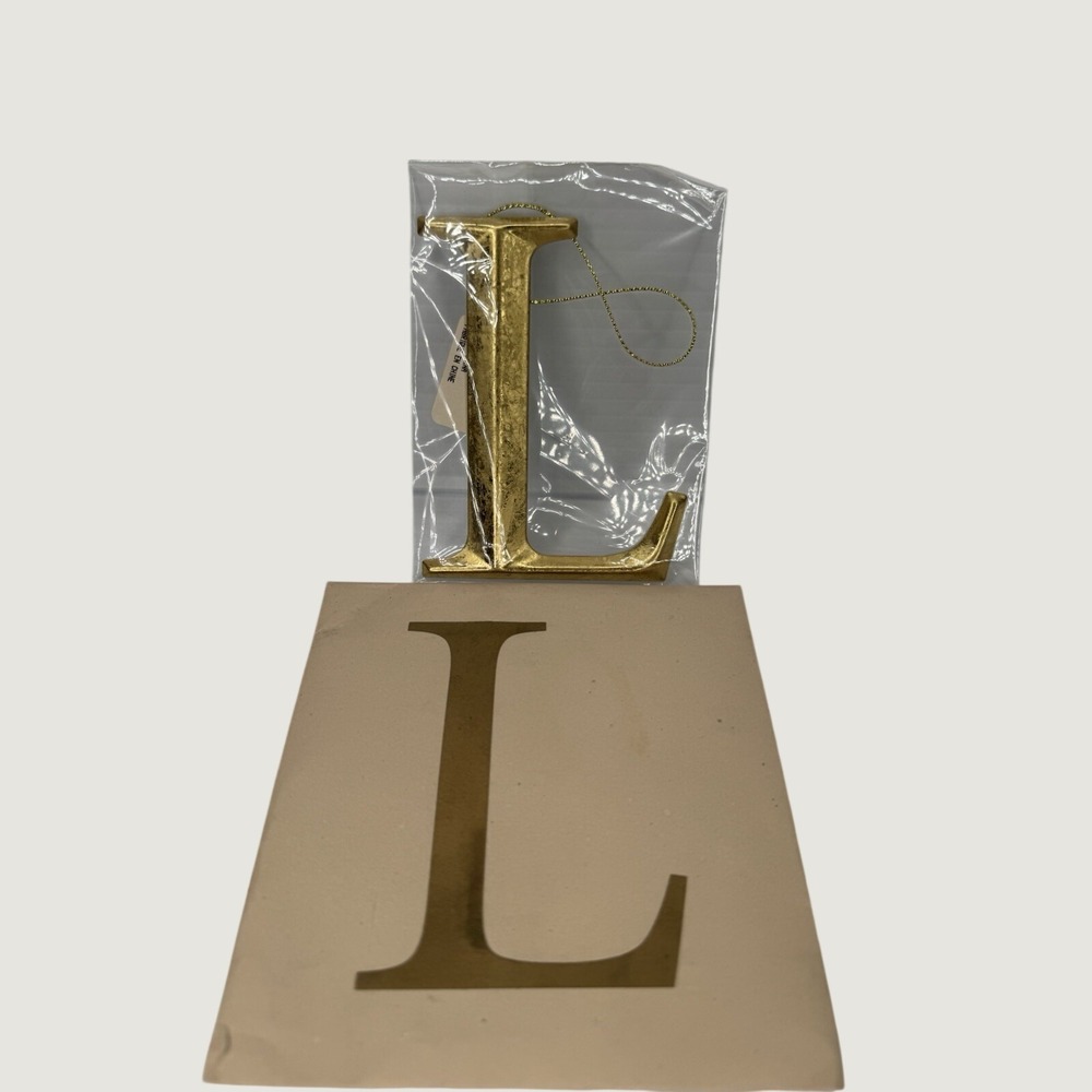 Restoration Hardware Monogram Letter L Ornament Gold Vintage 2005 NEW